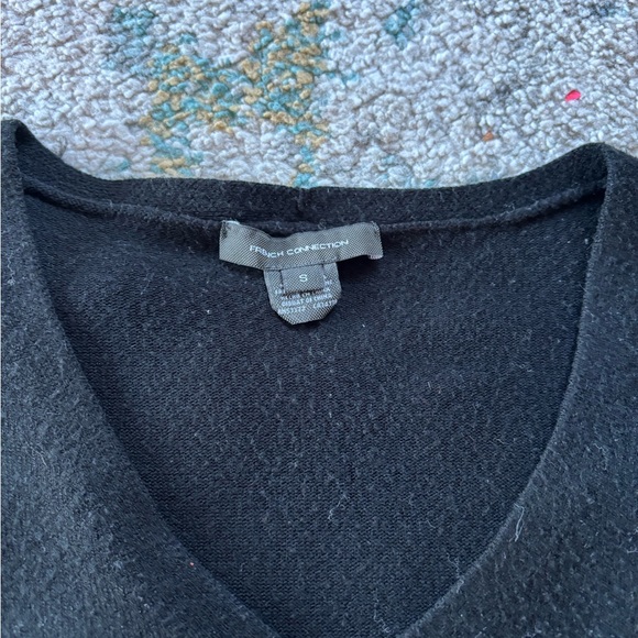 French Connection Classic Black V-Neck Sweater - Picture 2 of 3